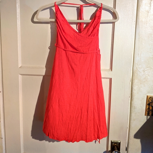 Belle Amie Toujours Coral Pink Halter Y2K Dress Small - Picture 2 of 5
